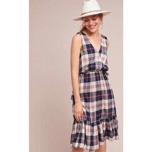 ANTHROPOLOGIE Dickens Plaid Midi by Isabella Sinclair XS